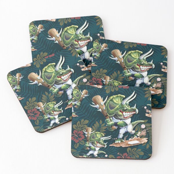 Item preview, Triceratops Baseball Hawaiian Floral Pattern Dk 2 designed and sold by MudgeStudios.