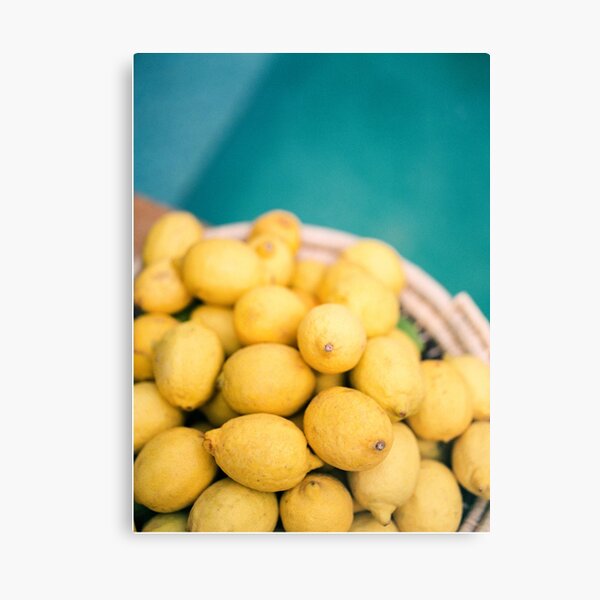 Item preview, Yellow lemons next to a turquoise pool. | Colorful food photography, tropical feel. designed and sold by raisazwart.