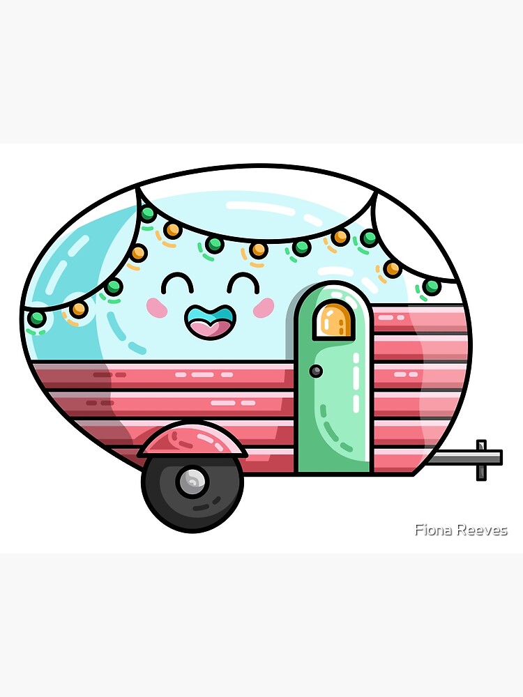 Kawaii Cute Vintage Caravan P ster