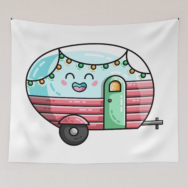 Item preview, Kawaii Cute Vintage Caravan designed and sold by Flaming Imp.
