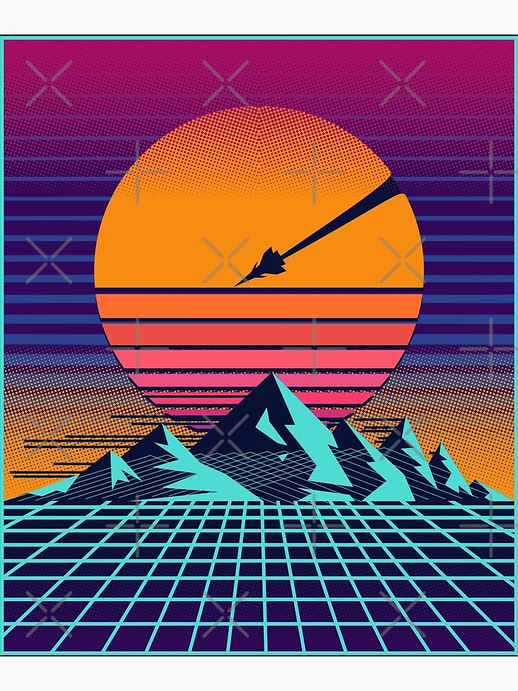 Retro 80s Aesthetic Vaporwave Outrun Sun Canvas Print For Sale By