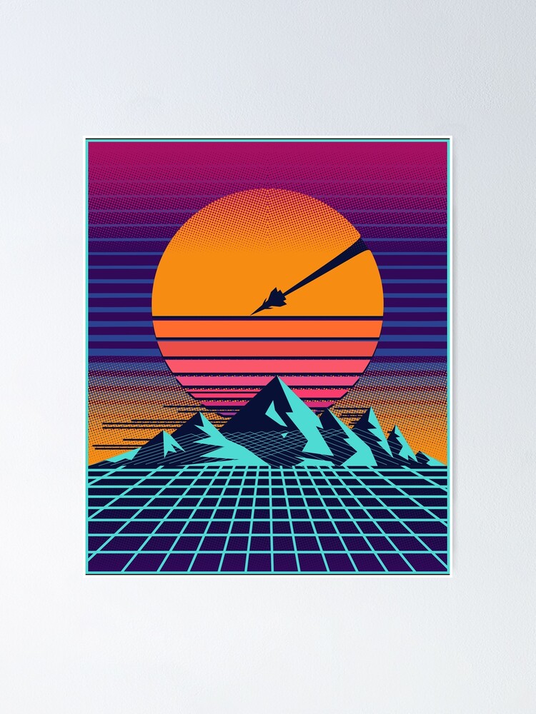 Retro 80s Aesthetic Vaporwave Outrun Sun Poster For Sale By Killbotx