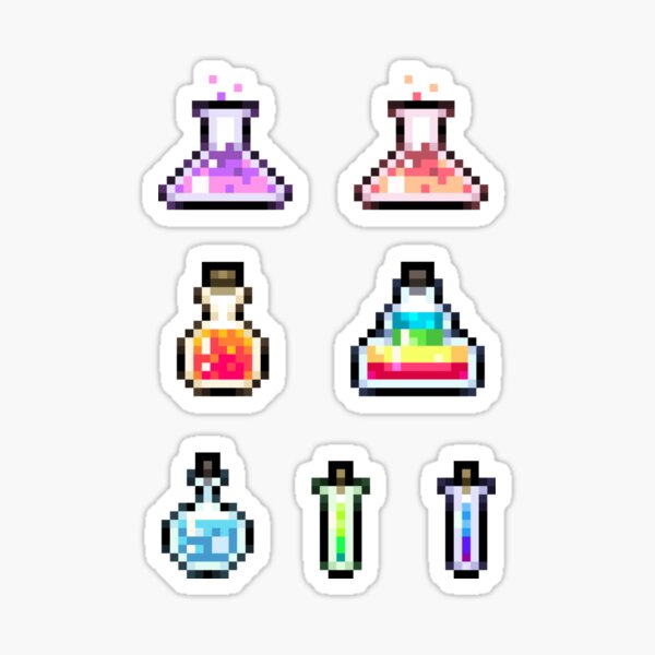 "Pixel potions" Sticker by psychonautic | Redbubble