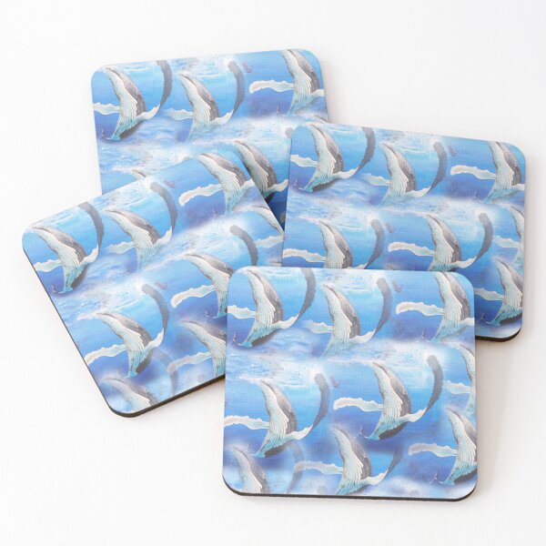 Item preview, Playful Whales in the Blue Sea designed and sold by WatersEdgeGal.