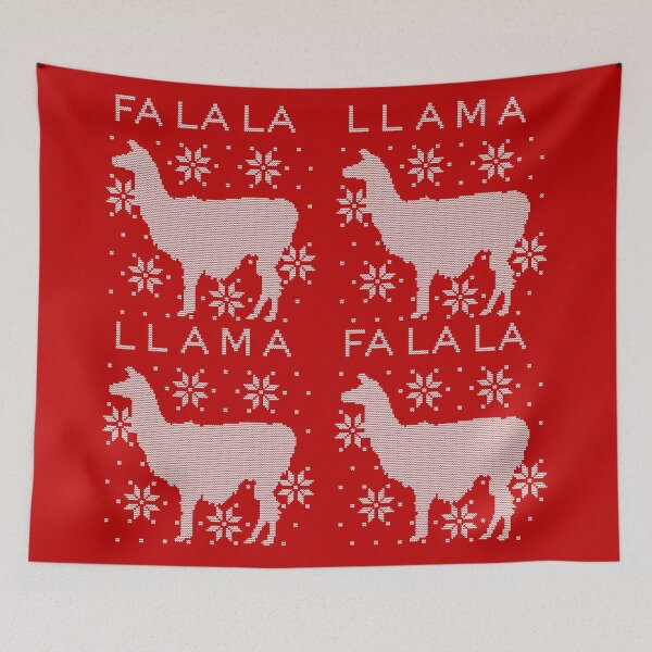 Item preview, Fa La La Llama Ugly Sweater in Red designed and sold by sarahrinouye.