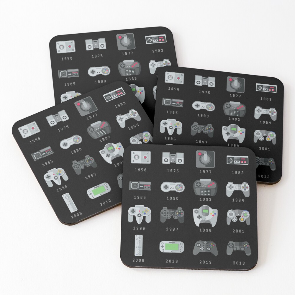 Geek Gaming Controllers Coasters (Set of 4)