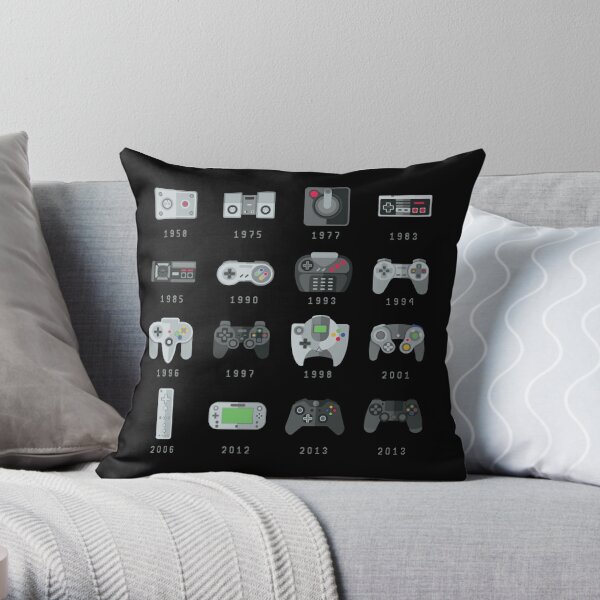 Geek Gaming Controllers  Throw Pillow