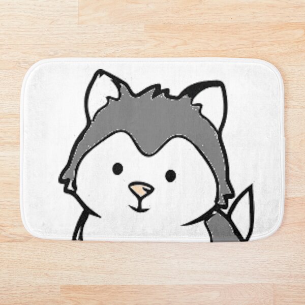Cute Cartoon Husky Bath Mat