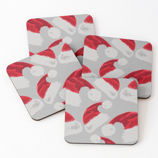 Item preview, Santa Hats Pattern in Grey designed and sold by sarahrinouye.
