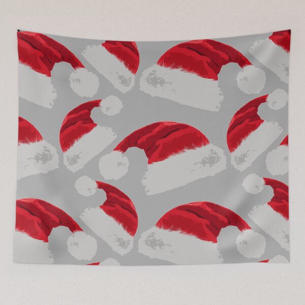 Item preview, Santa Hats Pattern in Grey designed and sold by sarahrinouye.