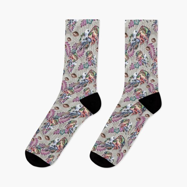 Item preview, T Rex Football Hawaiian Floral Pattern LT designed and sold by MudgeStudios.