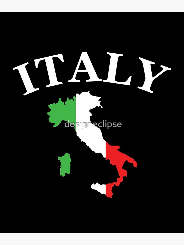 Italy Flag Map Poster For Sale By Designeclipse Redbubble   Flat,750x,075,f Pad,750x1000,f8f8f8 