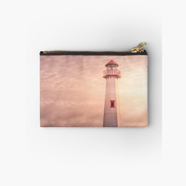 Item preview, Golden hour with sun rays shot of Wawatam lighthouse at the harbor of St. Ignace, Michigan in the St designed and sold by rodgimenez.
