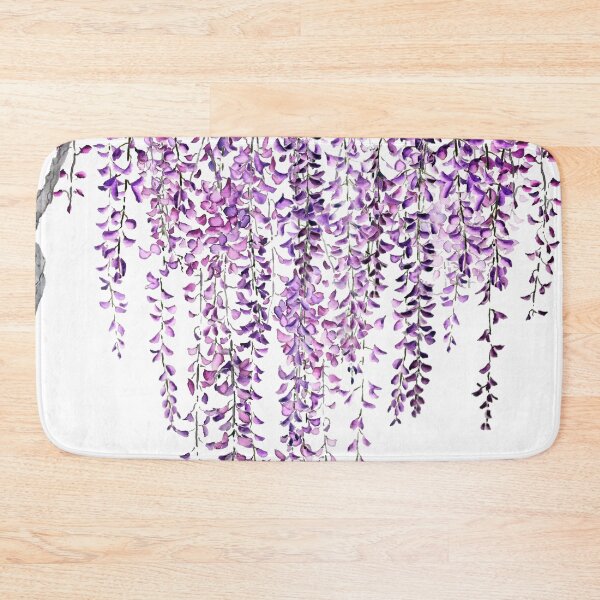 purple wisteria in bloom Bath Mat