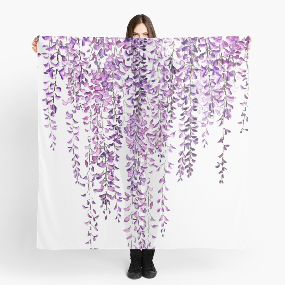 purple wisteria  in bloom  Scarf