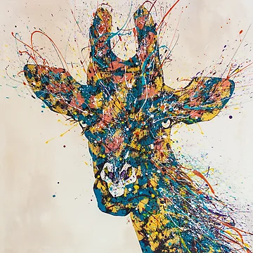 Artwork thumbnail, Colorful Giraffe Splatter by RJ-Studios