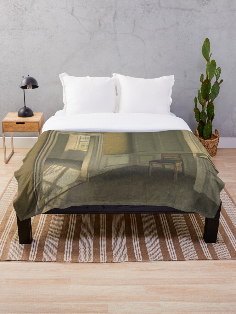 Imagen 1 de 6, Manta con la obra HD. Bedroom strandgade, by Vilhelm Hammershøi, diseñada y vendida por TURKOLAND.