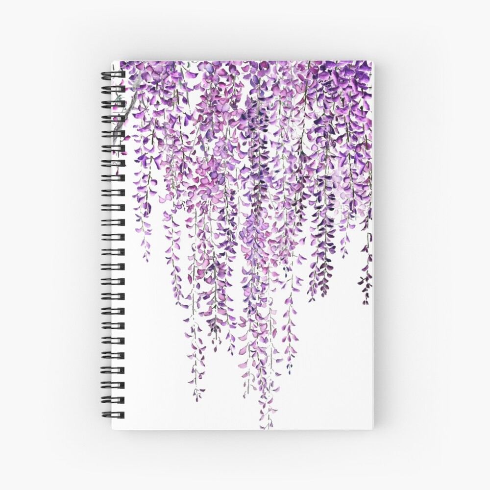 purple wisteria in bloom Spiral Notebook