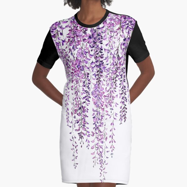 purple wisteria in bloom Graphic T-Shirt Dress
