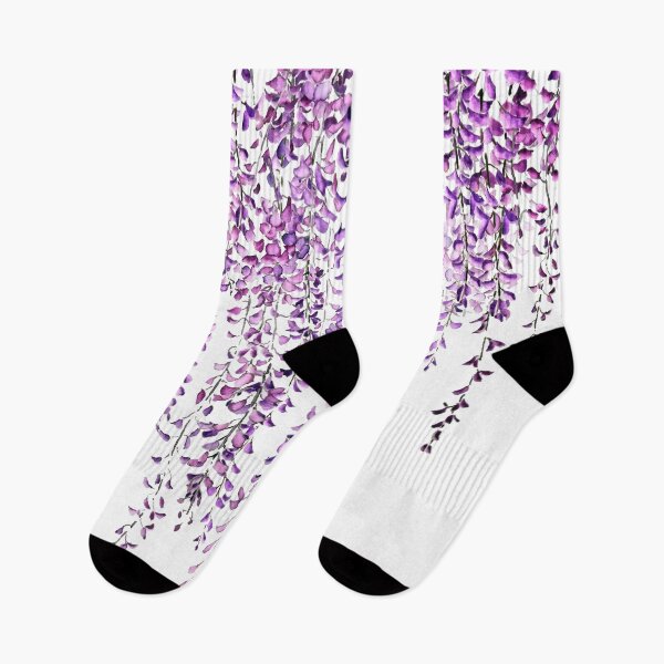 Item preview, hand painted purple wisteria  in bloom  designed and sold by ColorandColor.