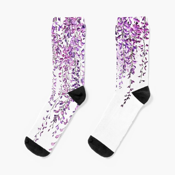 Item preview, hand painted purple wisteria  in bloom  designed and sold by ColorandColor.