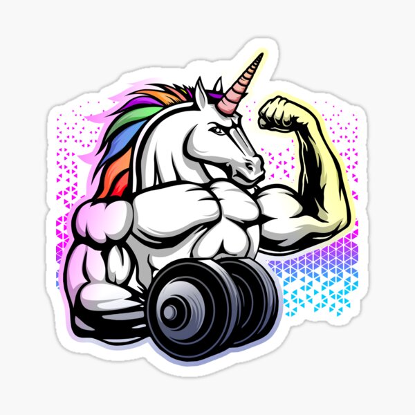 Unicorn Weightlifting, Unicorn Lifting Weights, Funny Gym quote, I'm not a gym  rat I'm a gym unicorn, cute gift Sticker for Sale by orbantimea58