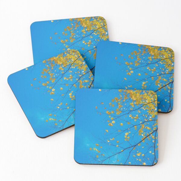 Artikelvorschau, Senfahornblätter und blauer Himmel entworfen und verkauft von Brooke T Ryan Photographic Art.