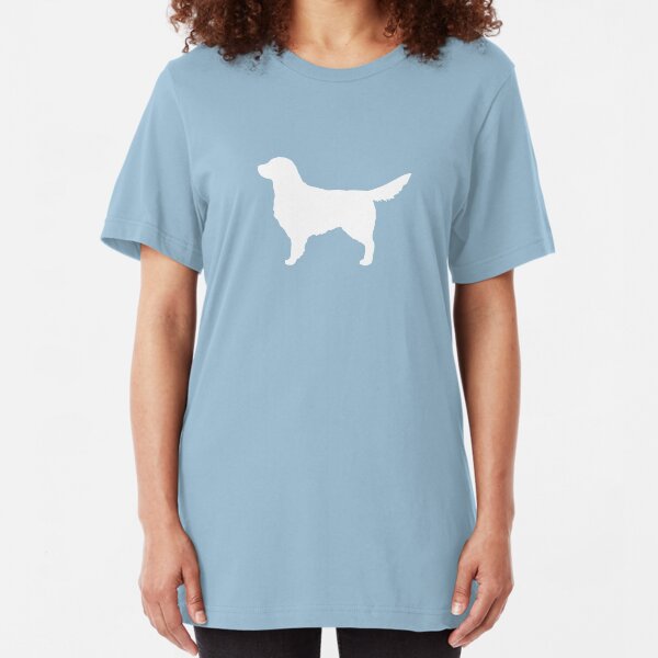 White Golden Retriever Silhouette(s) Slim Fit T-Shirt