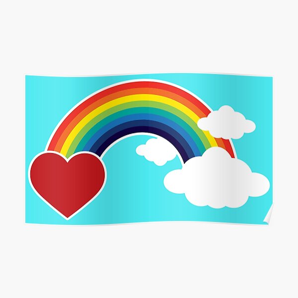 Rainbows, Hearts Clouds! Poster