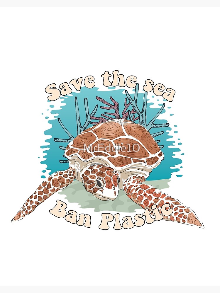 Save Planet Earth Oceans Marine Life Ban Plastic Pollution Art