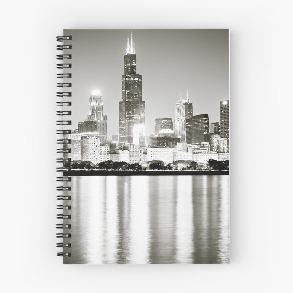 Item preview, Chicago Skyline at Night in Black and White designed and sold by PaulVelgos.