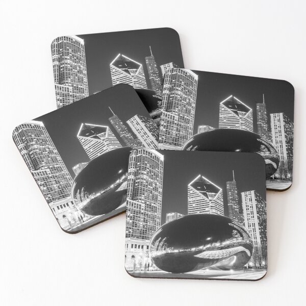 Item preview, Chicago Bean Cloud Gate in Black and White designed and sold by PaulVelgos.