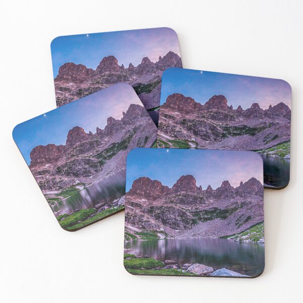 Item preview, Purple Mountain Lake // Rocky Peak Crescent Moon Incredible Colorful Sunset Beauty designed and sold by catbyrdcolorado.