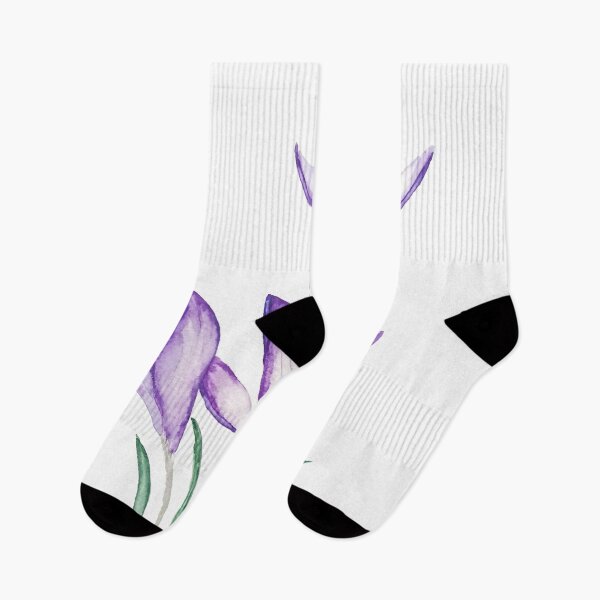 Item preview, hand painted purple crocus flower watercolor  designed and sold by ColorandColor.