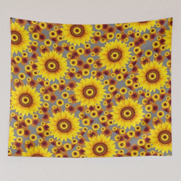 Item preview, MODERN ART YELLOW  SUNFLOWERS GREY  PATTERNS designed and sold by sharlesart.