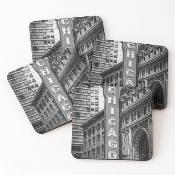 Item preview, Chicago Theater Sign in Black and White designed and sold by PaulVelgos.