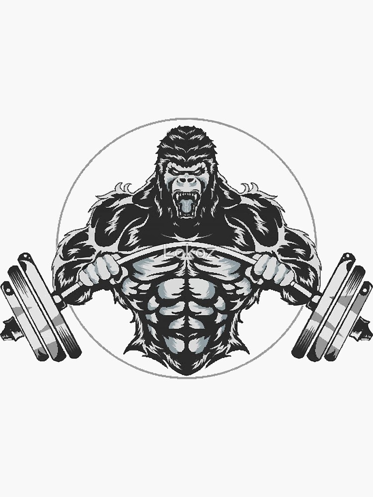 Gym Gorilla LIft Weight - Motivational Design Art Print