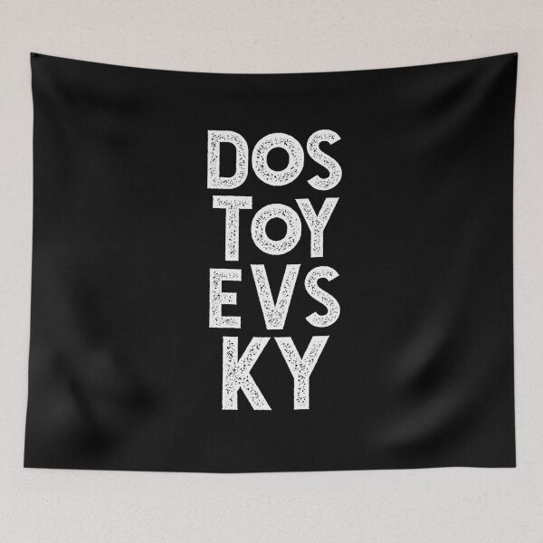 Item preview, Dostoevsky Typography. Russian Literature Lettering. White Retro Distressed designed and sold by kierkegaard.