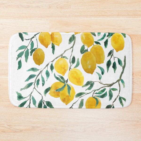 Item preview, hand painted watercolor yellow lemon pattern  designed and sold by ColorandColor.
