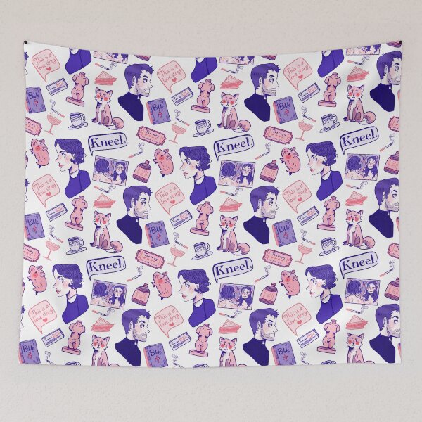 Item preview, Fleabag (Pheobe Waller Bridge) + Hot Priest Surface Design Repeat Pattern (Color Version) designed and sold by misnamedplants.