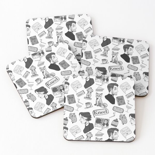 Item preview, Fleabag (Pheobe Waller Bridge) + Hot Priest Surface Design Repeat Pattern (Black and White Version) designed and sold by misnamedplants.