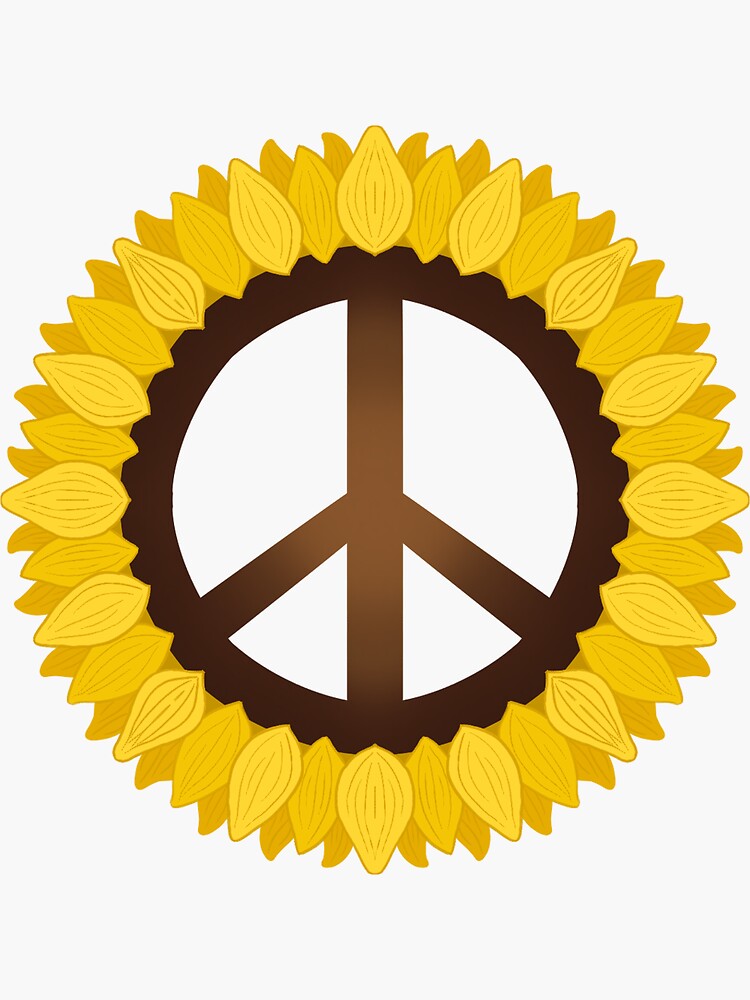 "Sunflower Peace Symbol" Sticker for Sale by carynann Redbubble