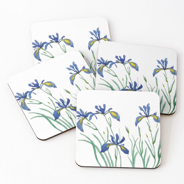 Item preview, hand painted blue iris watercolor painting designed and sold by ColorandColor.
