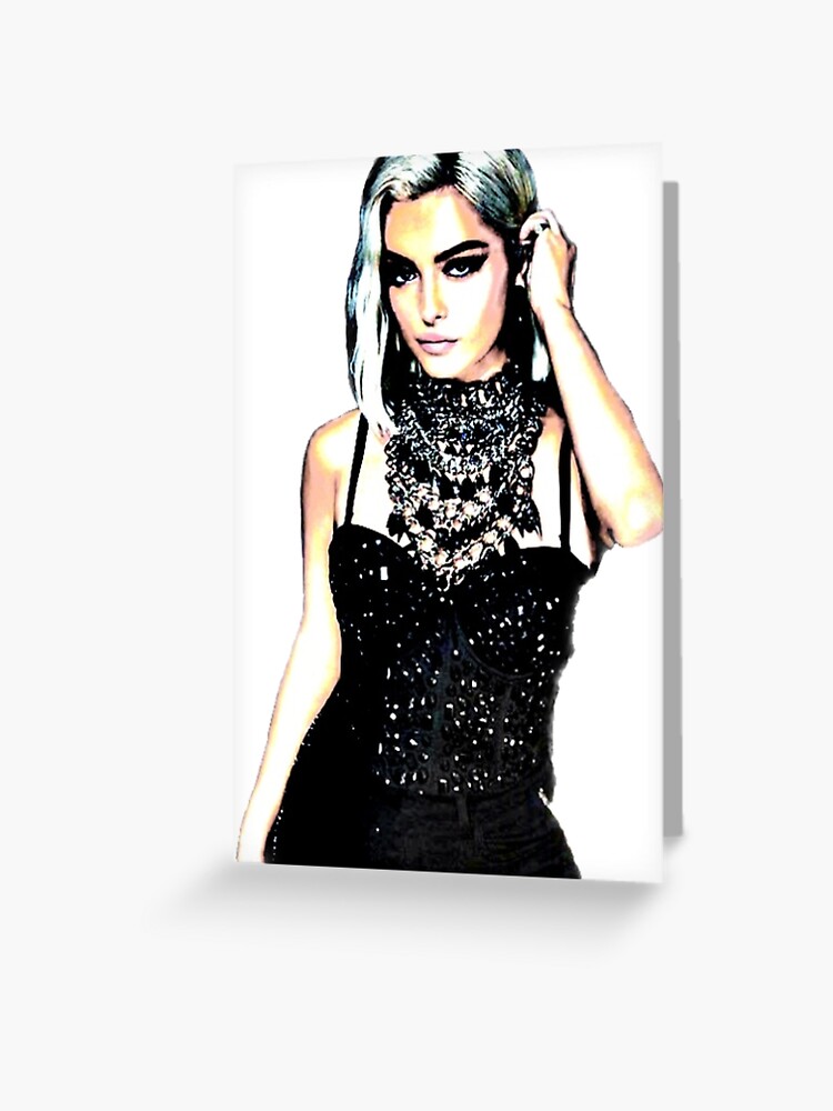 Black Dress Bebe Rexha Animated Greeting Card By Lw Redbubble