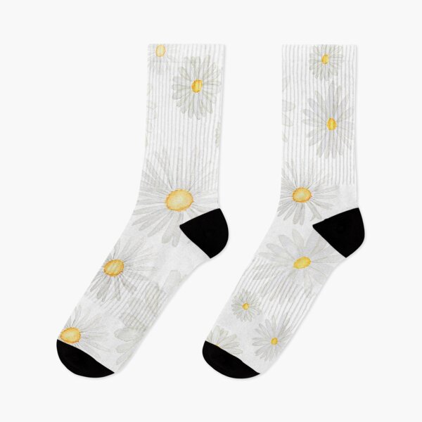 Item preview, hand painted white daisies pattern watercolor  designed and sold by ColorandColor.
