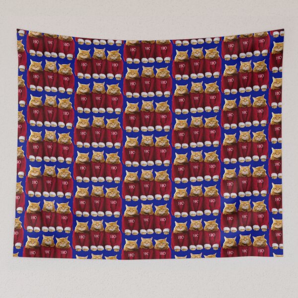 Item preview, THREE CHRISTMAS GRUMPY CATS ON PHTHALO BLUE designed and sold by PetsandBeyond.