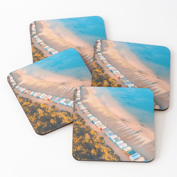 Item preview, Aerial view of Iconic Bathing Boxes Brighton designed and sold by judahgrubb.