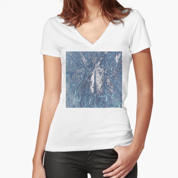 Crystalline Blue 3 Fitted V-Neck T-Shirt