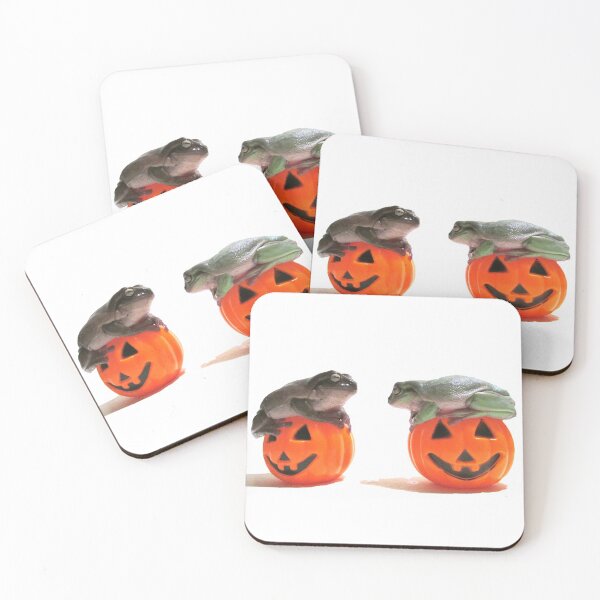 Item preview, frogs on pumpkin baskets! designed and sold by whitestreefrogs.