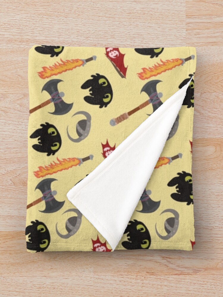 "How to Train Your Dragon Repeat Pattern" Throw Blanket by scribblefoxx